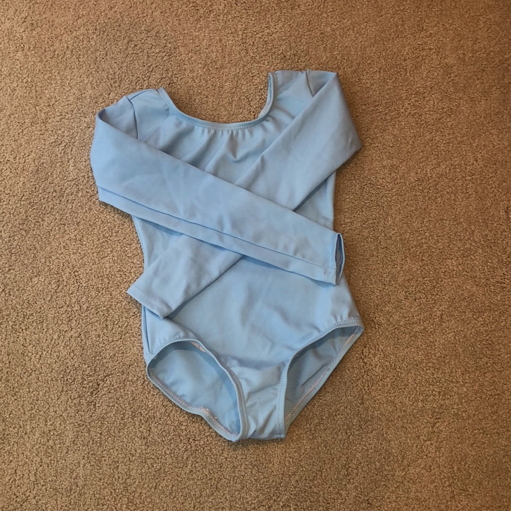 Capezio kids cute long sleeve blue ballerina leotard